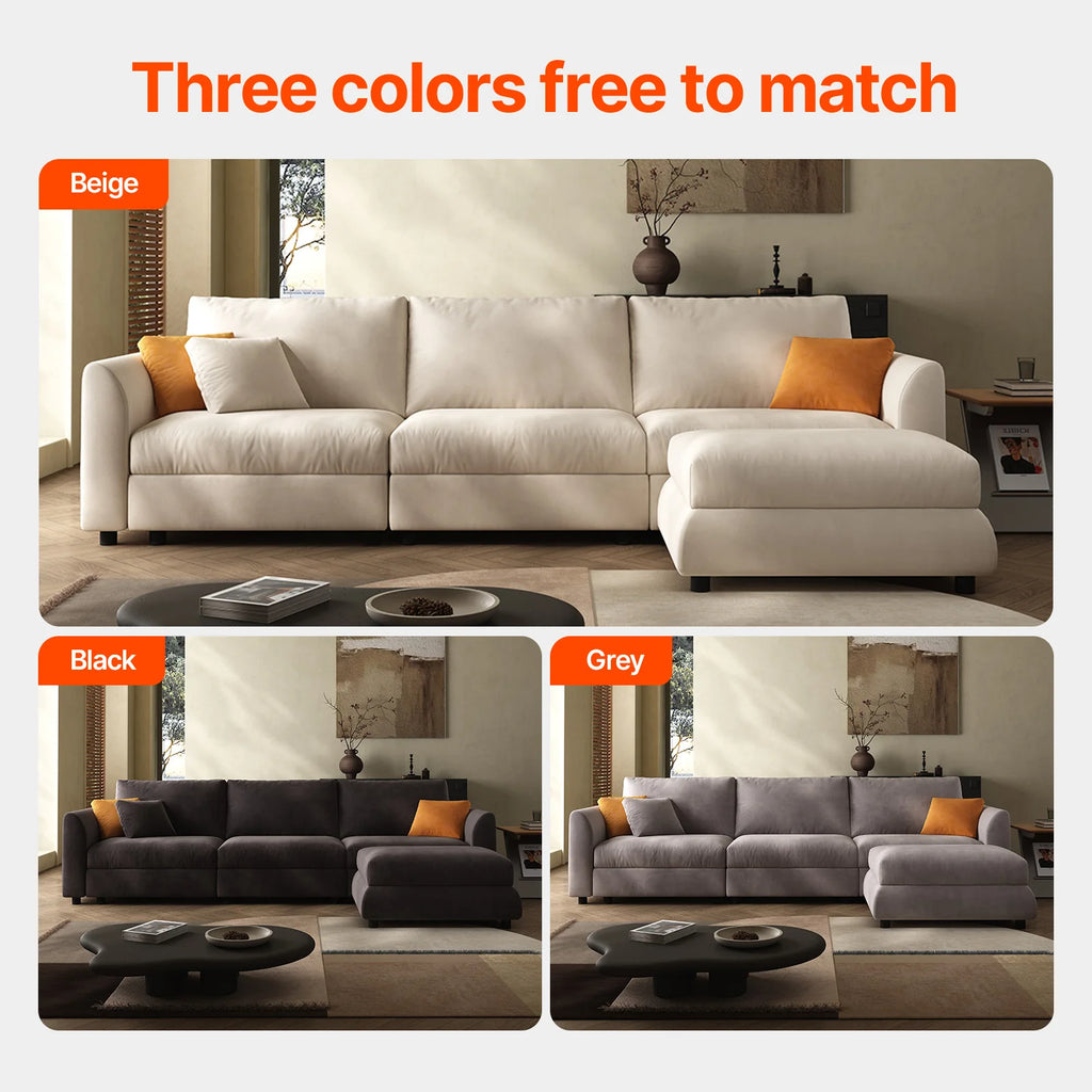 Cloud 108.2'' Modern U-Shaped Sectional Sofa – 4-Seater Convertible