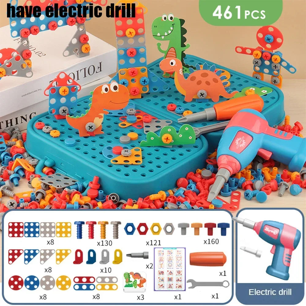Kids Tool Set with Electric Drill – 3D Puzzle Educational Pretend Play Toy