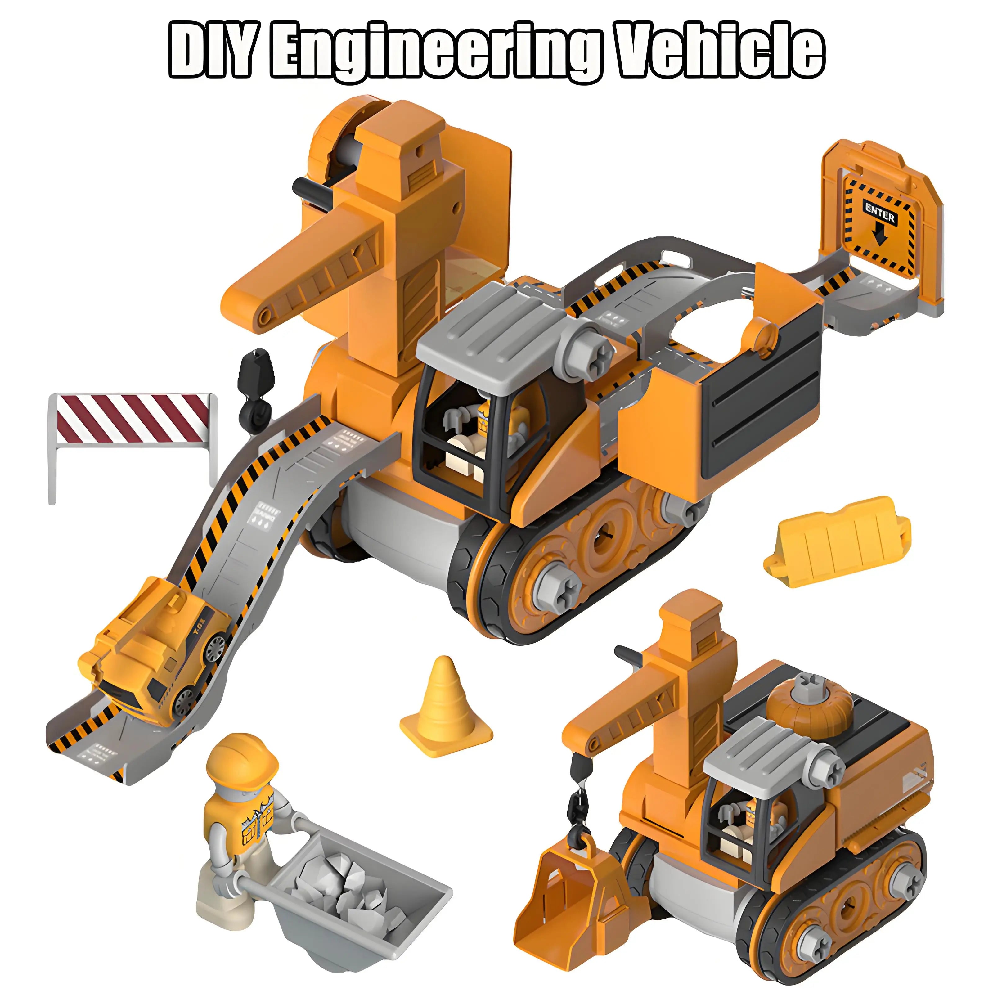Educational Diecast Assembly Toy Car with Drill – Kids Engineering Playset