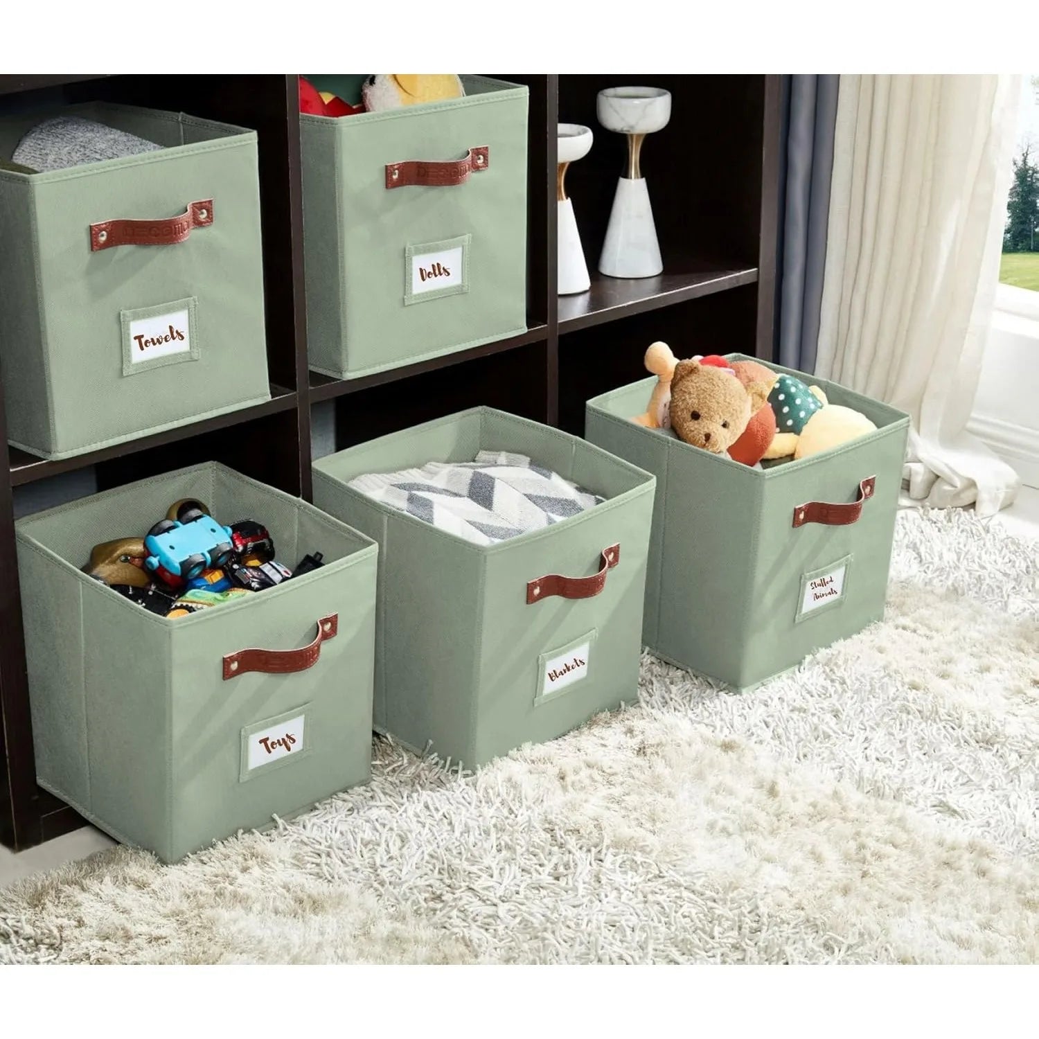 13” Cube Storage Bins – 6-Pack, Foldable & Durable Organizer