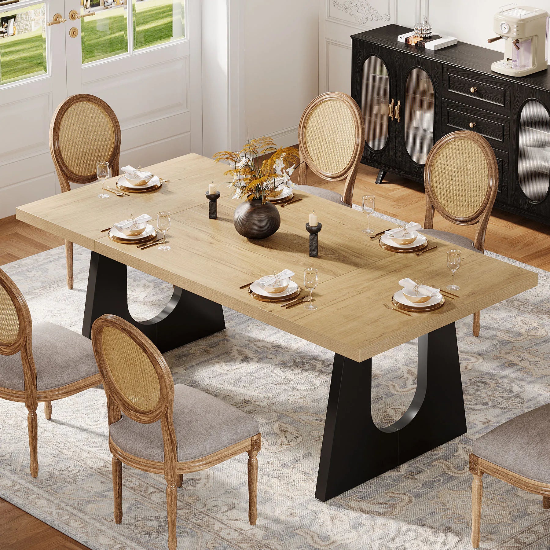 Large Wooden Dining Table for 6-8