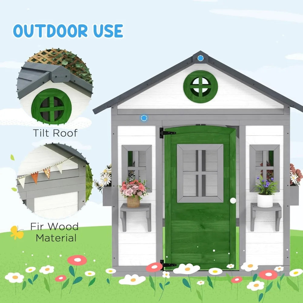 Cozy Cottage Kids Outdoor Playhouse | Convertible Backyard Playhouse