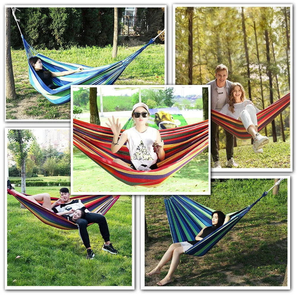 Double Canvas Camping Hammock – Portable Outdoor Relaxation