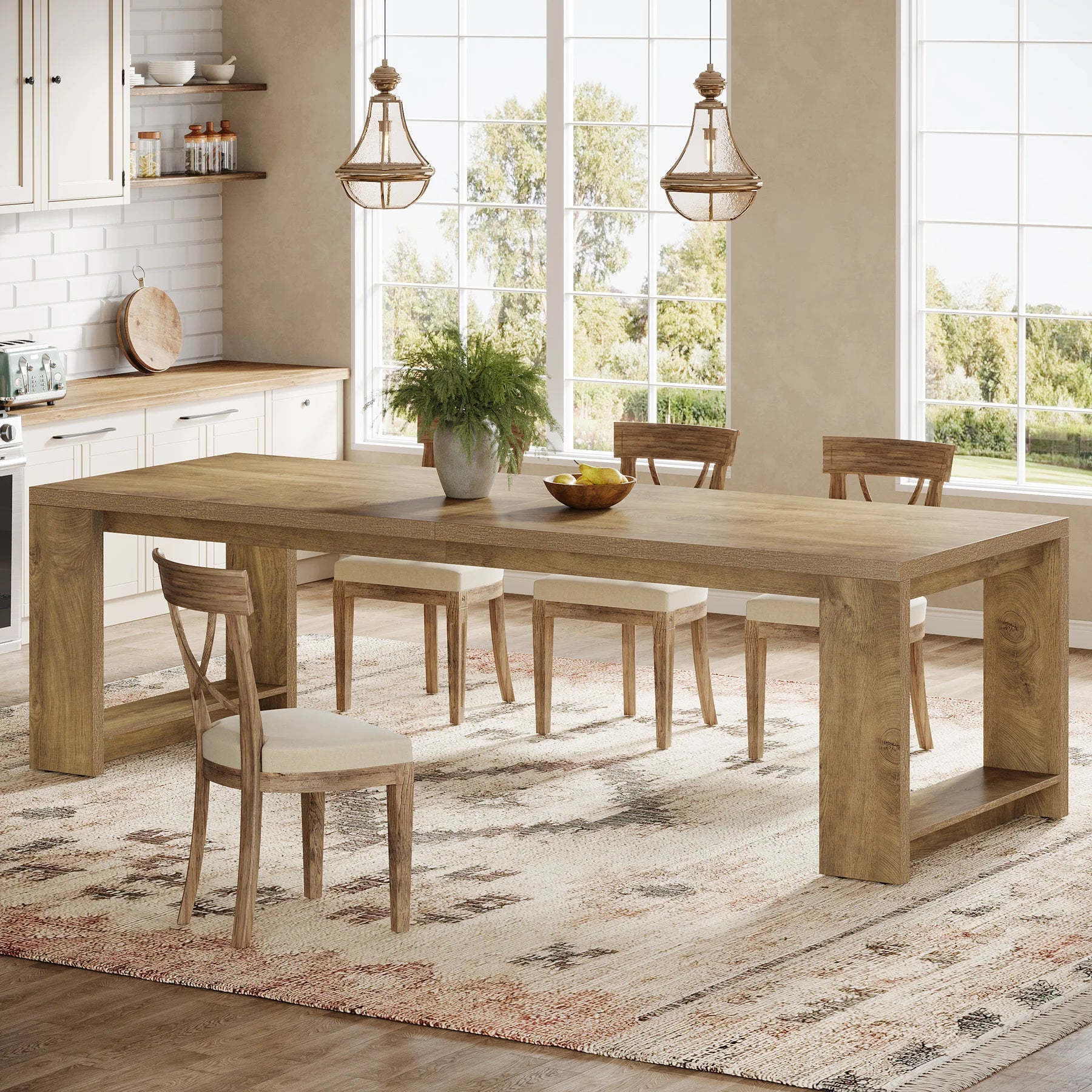 Tribesigns Extra Long Dining Table for 6-8