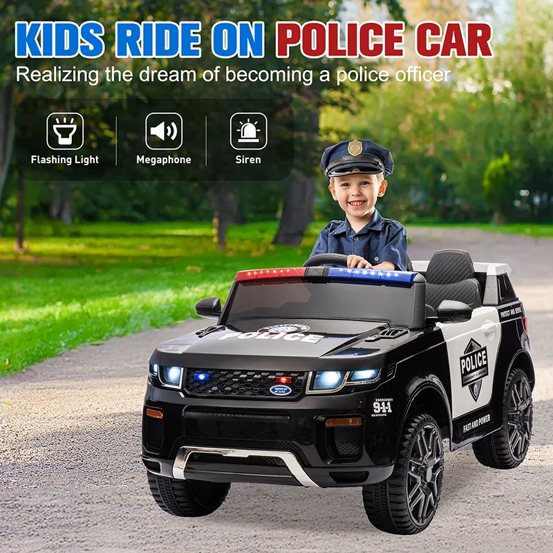 12V Kids Police Ride-On Car | Electric SUV with Parent Remote, Siren, Flashing Lights & Music | Ages 3–6