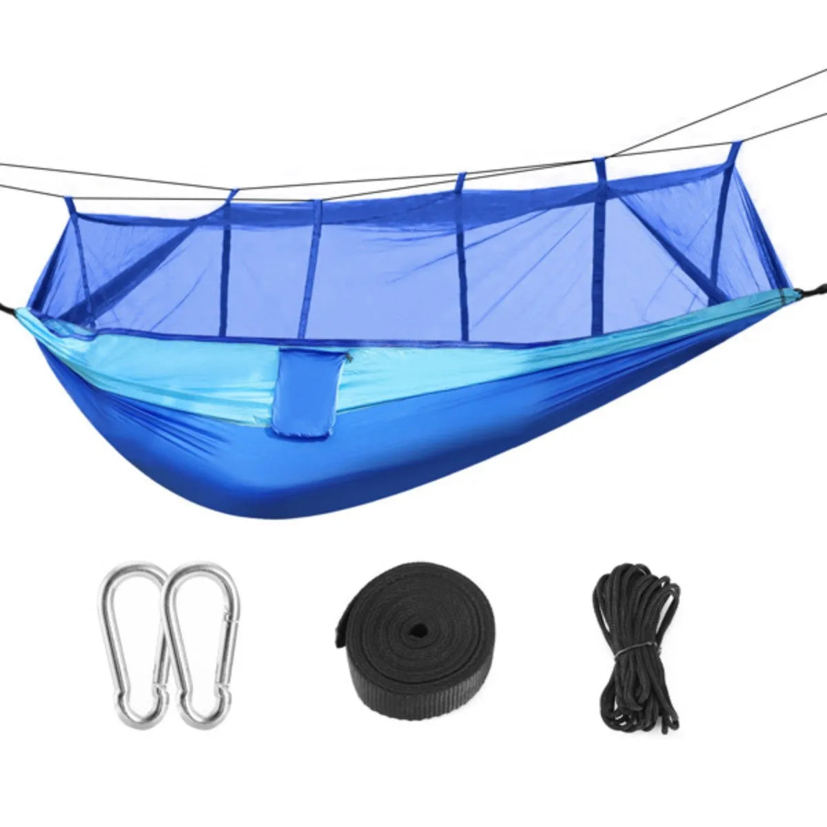 600 lbs Parachute Nylon Camping Hammock with Mosquito Net – Lightweight & Portable
