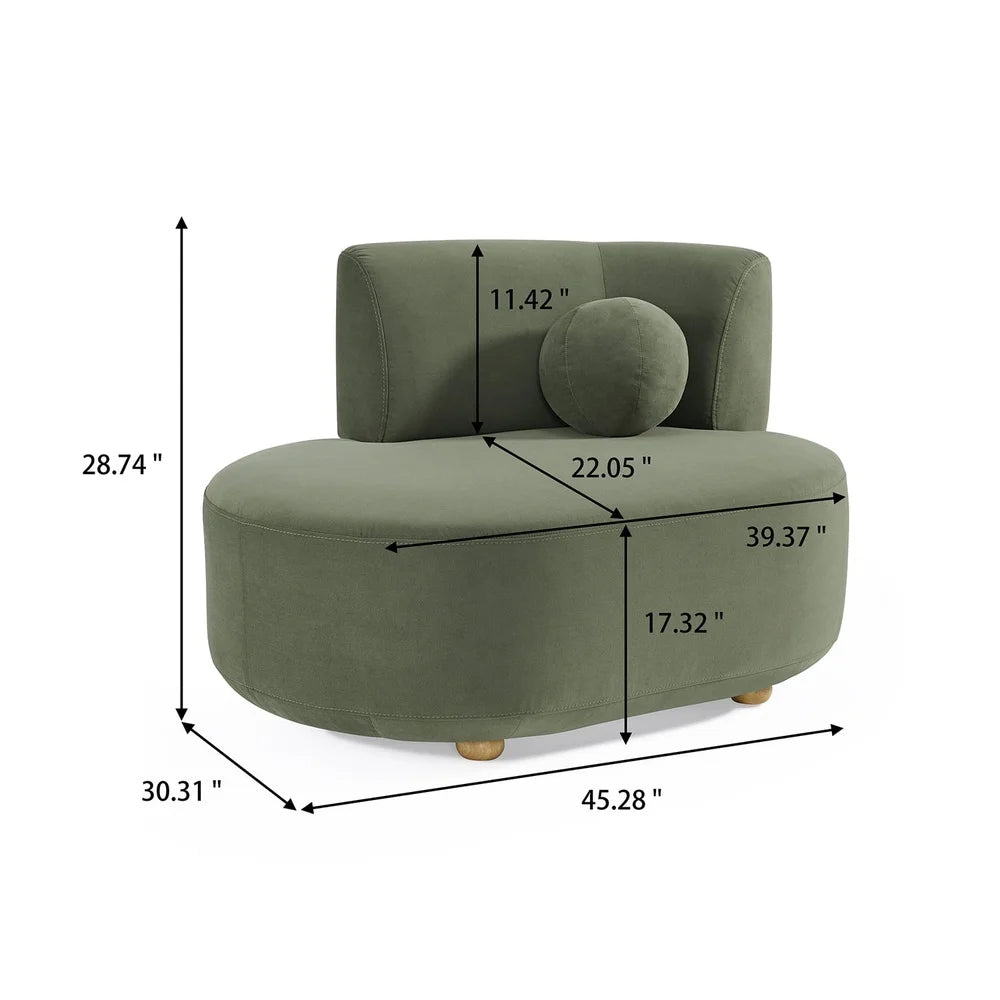 Juliet Modern Velvet Chaise Lounge with Storage Ottoman Set
