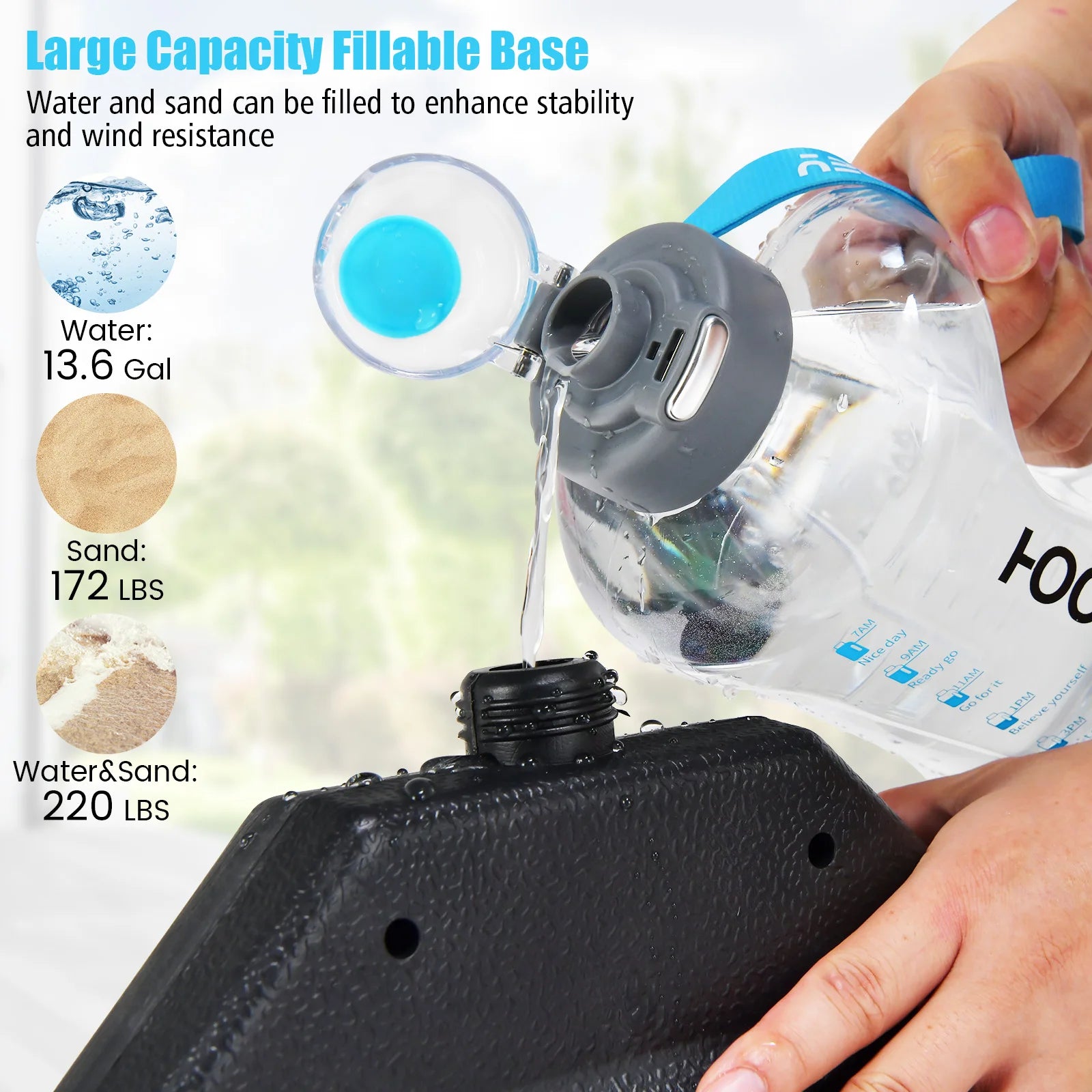 Heavy-Duty 4-Piece Cantilever Umbrella Base – Fillable HDPE Plates