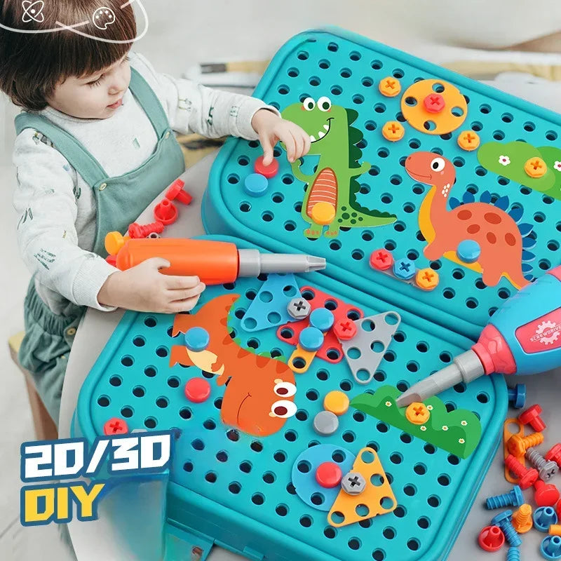 Children’s Electric Drill Tool Set – 3D Puzzle Assembly & Pretend Play Toys