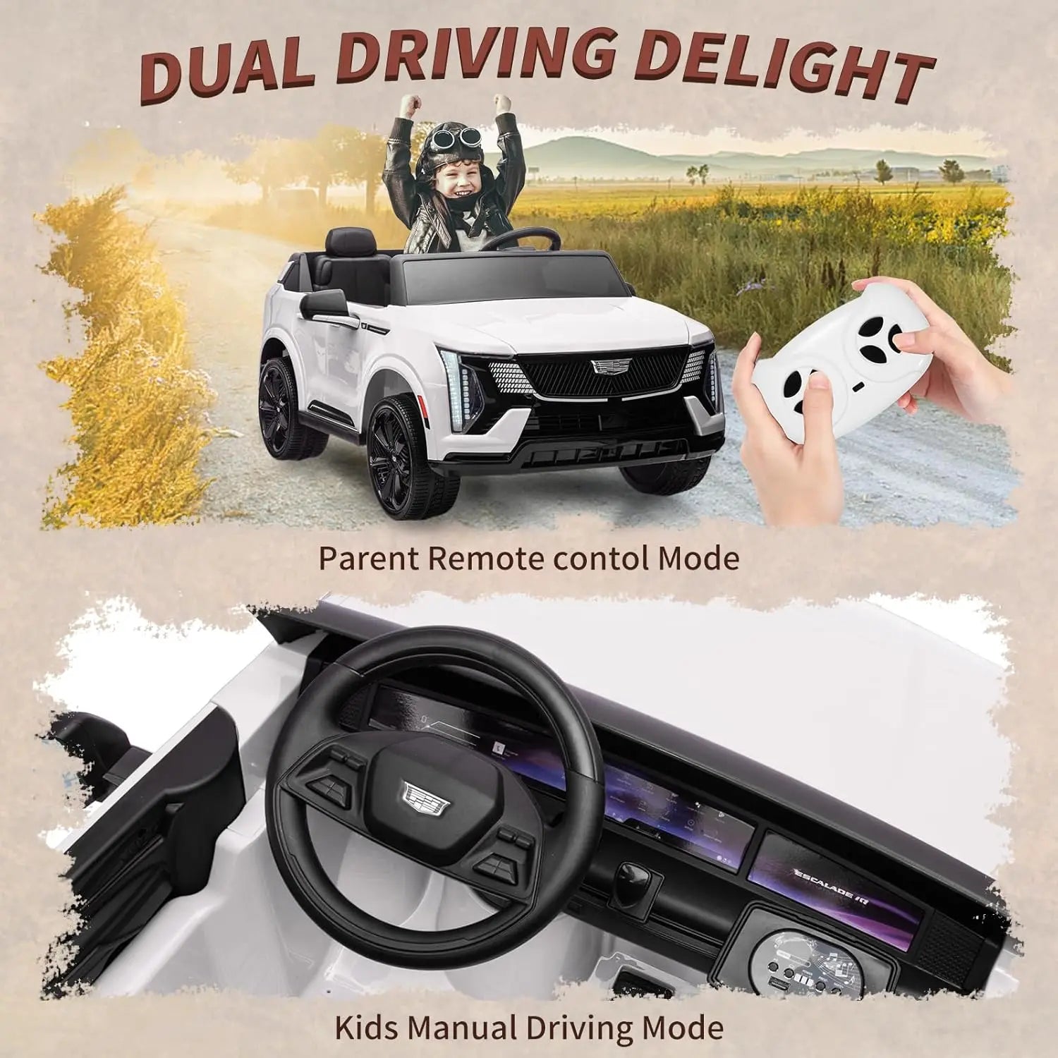 4V Licensed Kids Ride-On Car | 2-Seater Electric Vehicle with Remote Control, Music, LED Lights & 4-Wheel Shock Absorbers | Ages 3–8