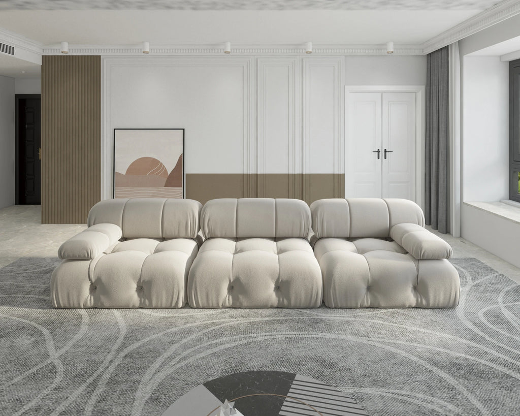 104" Modern Velvet 3-Seater Convertible Sofa