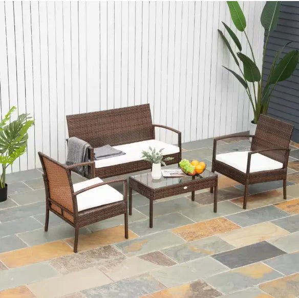 Outsunny PE Wicker Patio Furniture Set – Stylish & Weather-Resistant