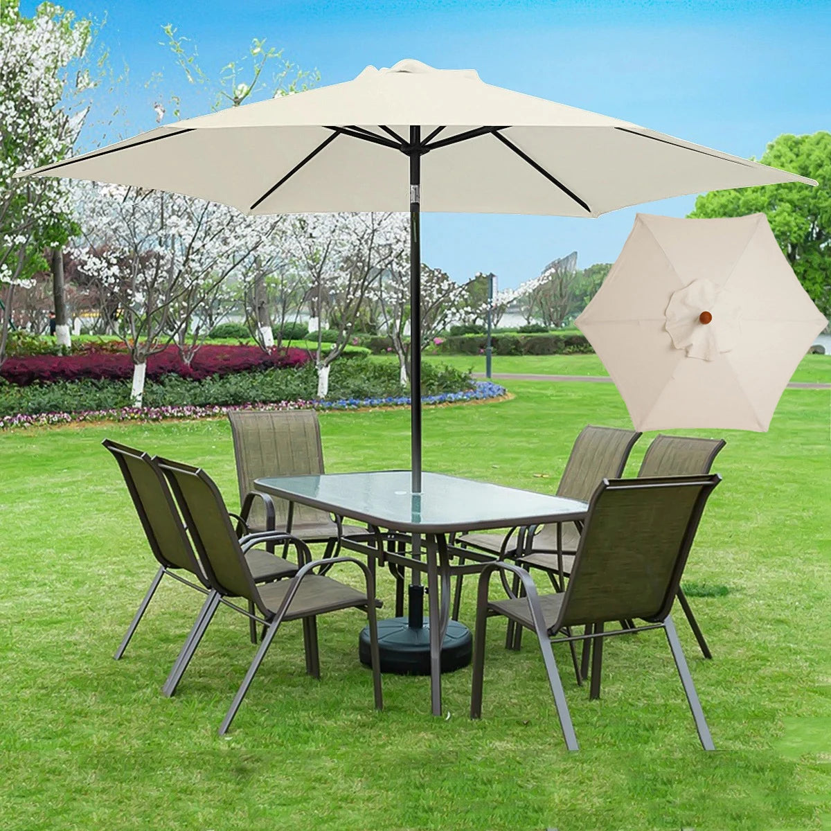 Replacement Outdoor Umbrella Canopy – UV & Waterproof