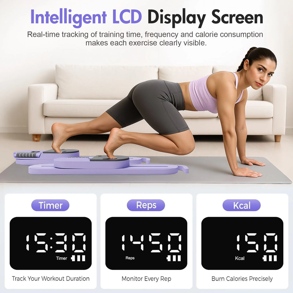 Portable Split Ab Board with Resistance Bands – Smart Pilates & Core Trainer