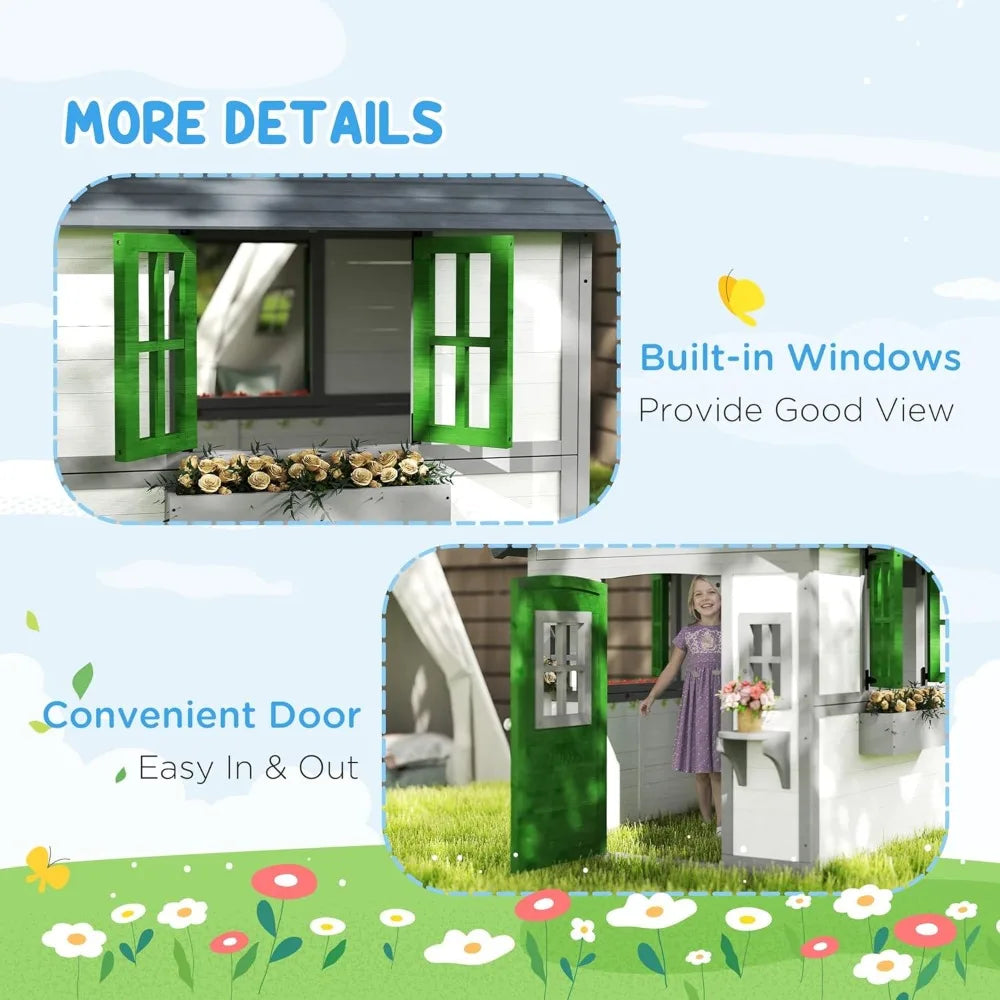 Cozy Cottage Kids Outdoor Playhouse | Convertible Backyard Playhouse