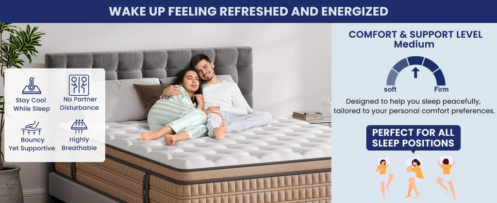 12” Memory Foam & Pocket Spring Mattress, CertiPUR-US Certified