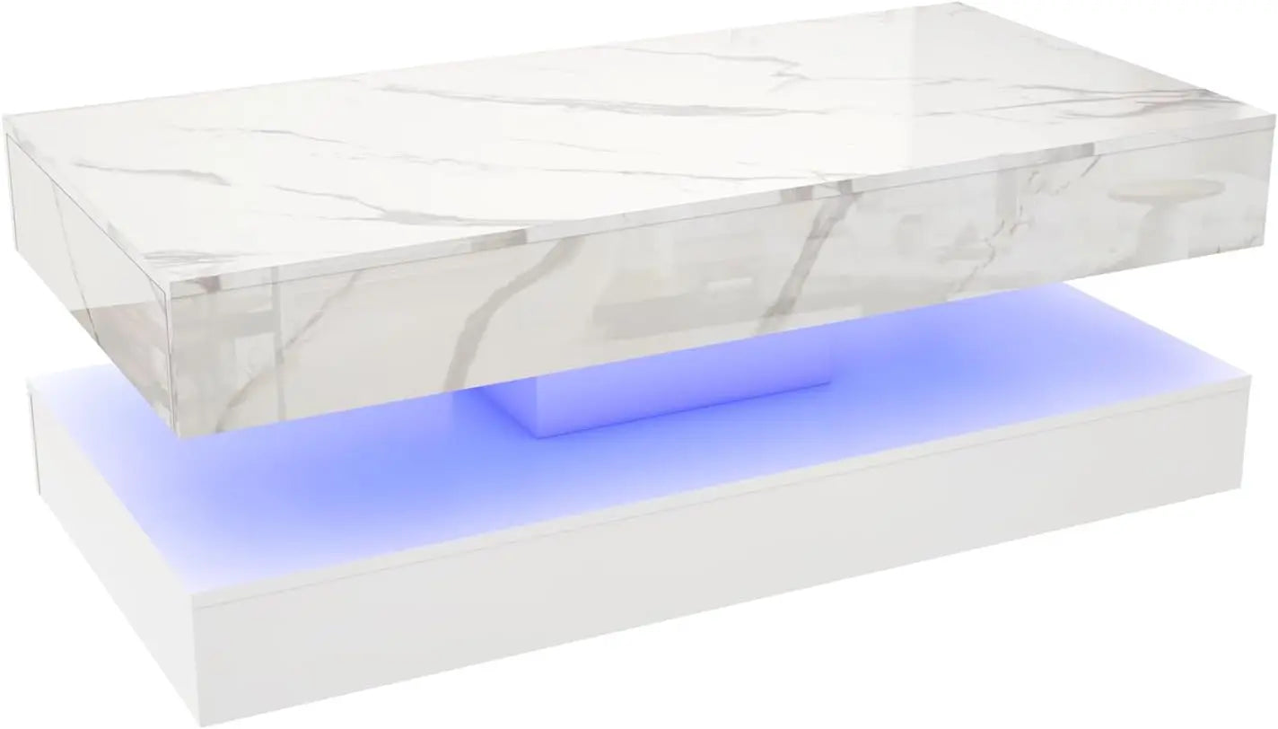 Modern LED Coffee Table with Storage & Remote/App Control
