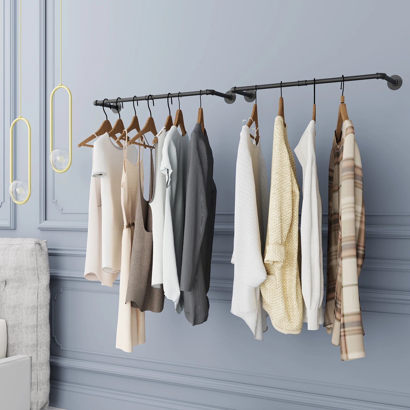 Industrial Pipe Shelves 2-Pack – Stylish, Heavy-Duty Wall Organizer