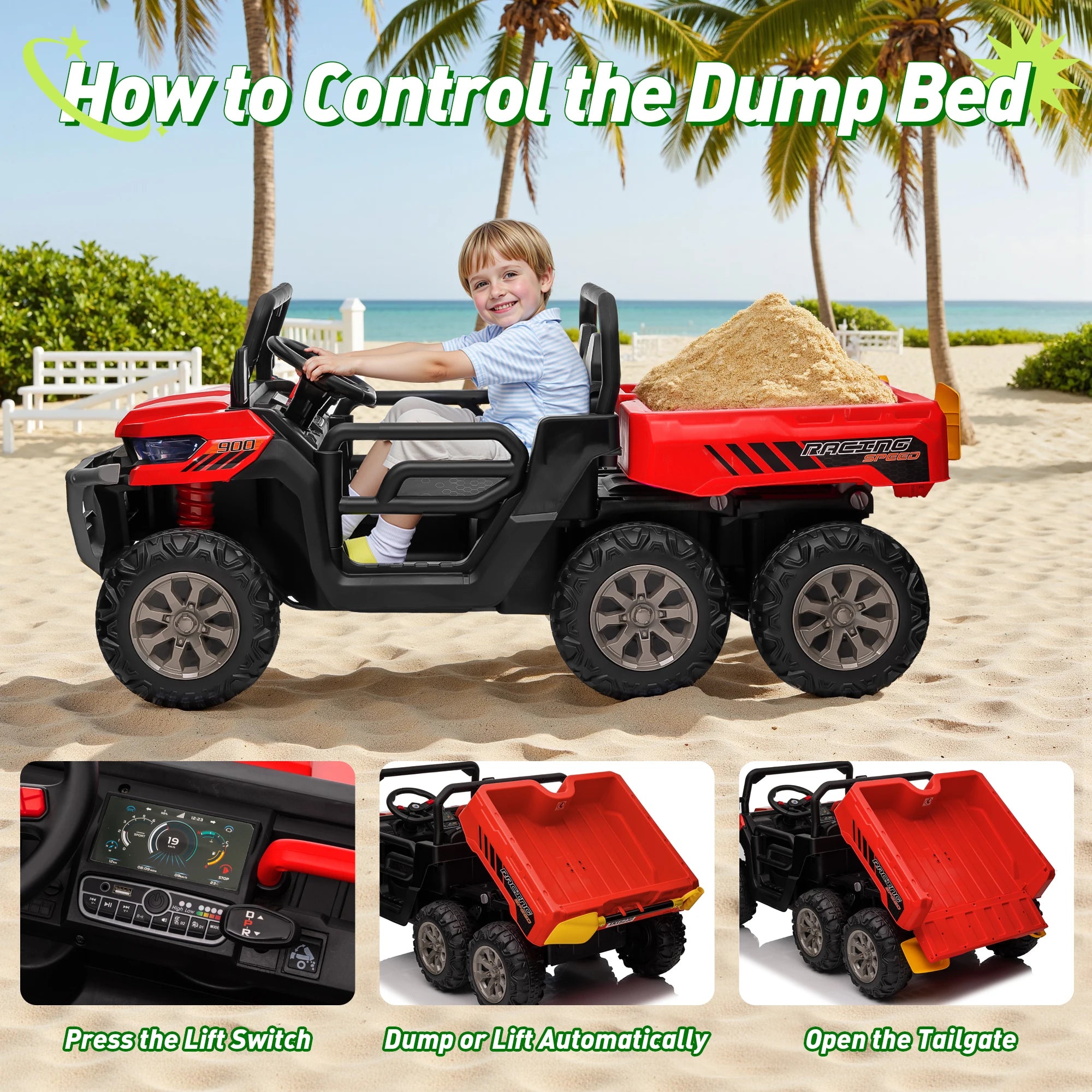 Electric Ride-On Car for Kids | Ages 3-12 | 2.4G Remote Control, 3-Speed Adjustable
