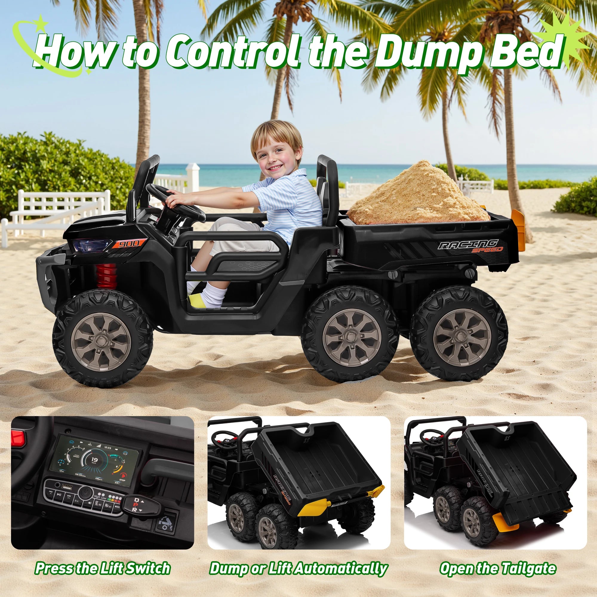 Electric Ride-On Car for Kids | Ages 3-12 | 2.4G Remote Control, 3-Speed Adjustable
