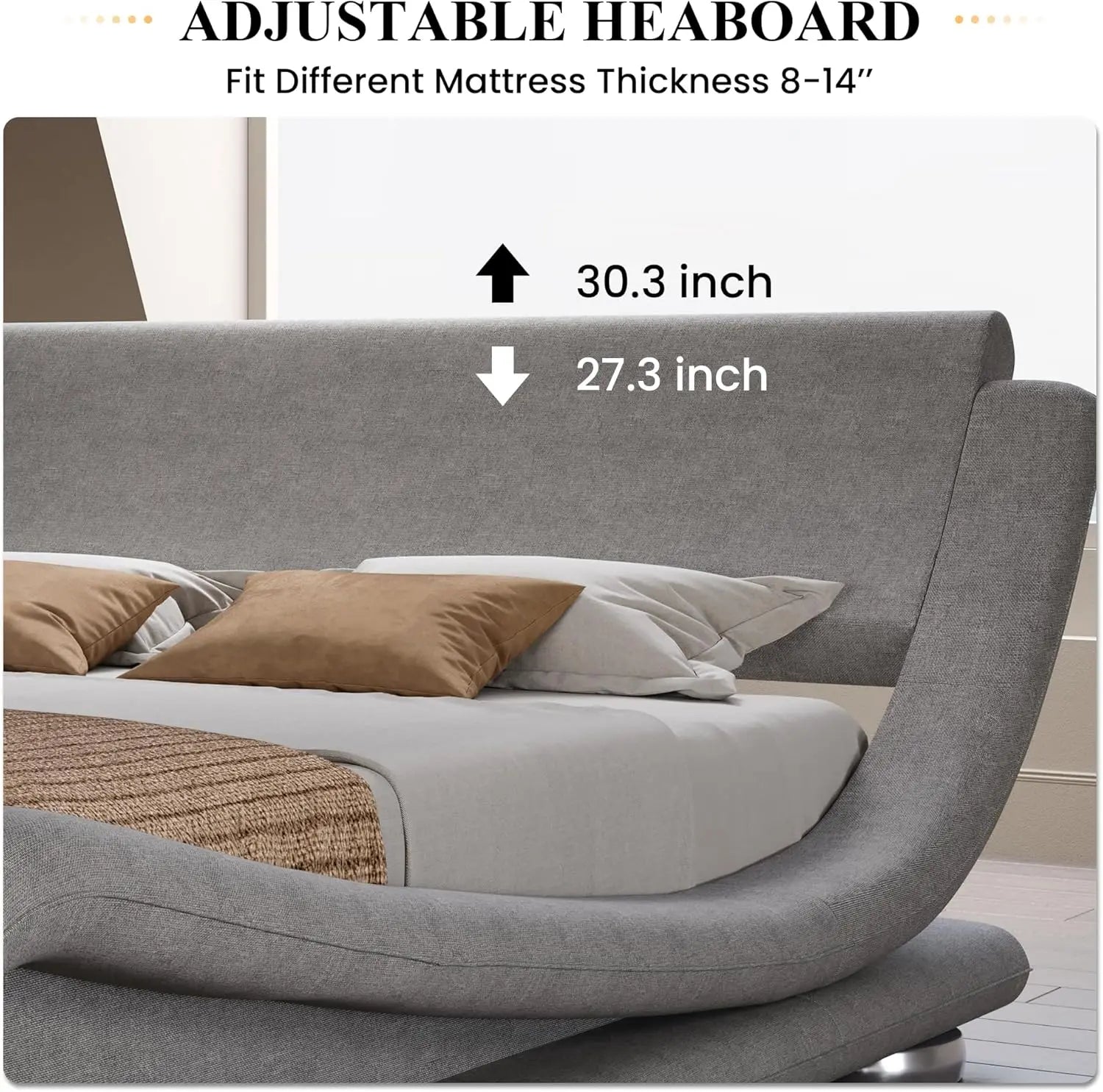 Modern Adjustable Leather Platform Bed – Ergonomic & Comfortable