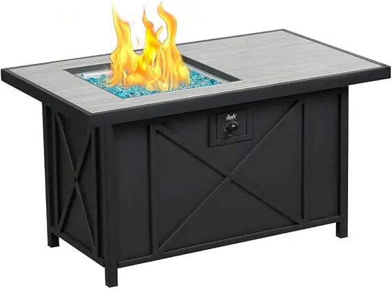 Modern Rectangular Gas Fire Pit Table – 42" Propane Outdoor Heater