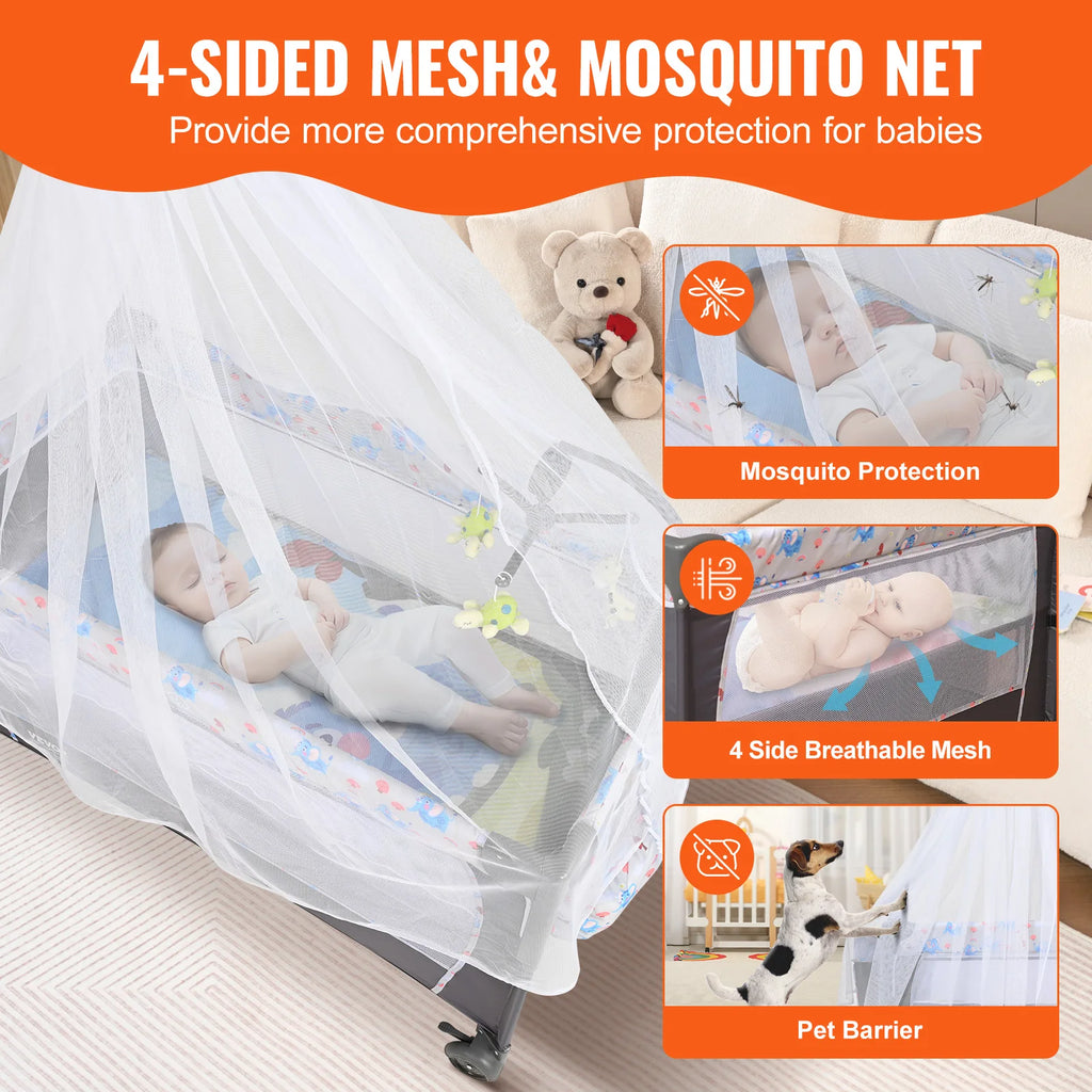 SucceBuy Baby Bassinet with Changing Table