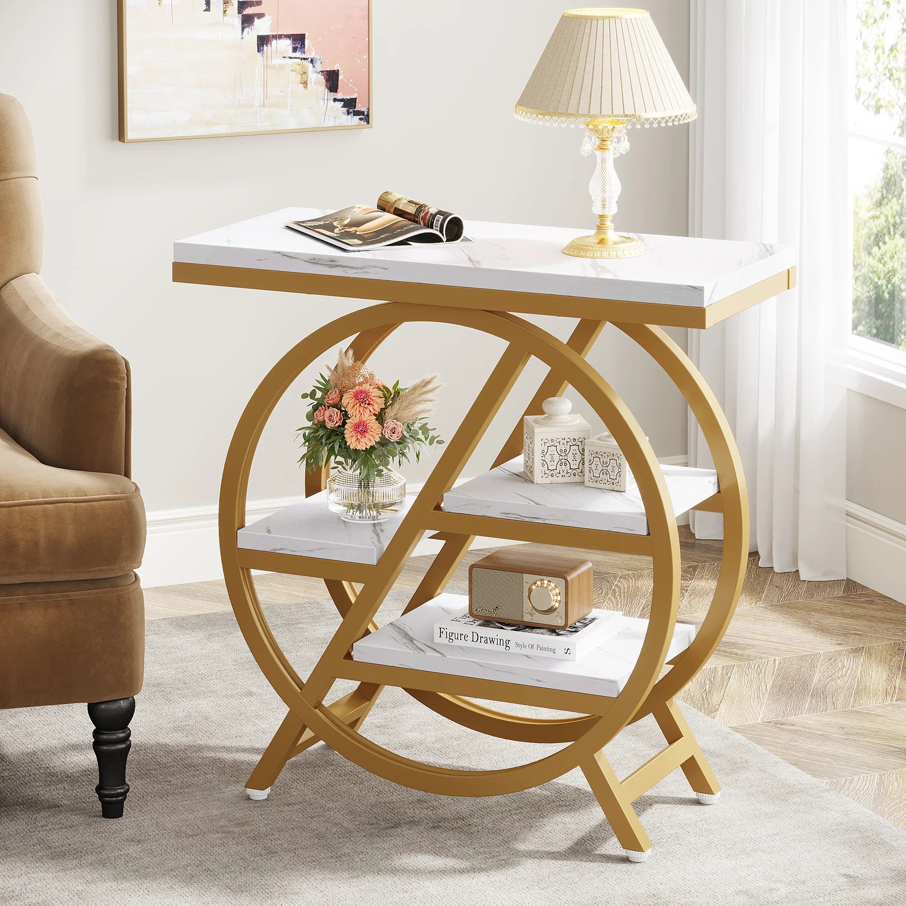 Tribesigns Industrial 3-Tier End Table – Rustic Elegance & Smart Storage