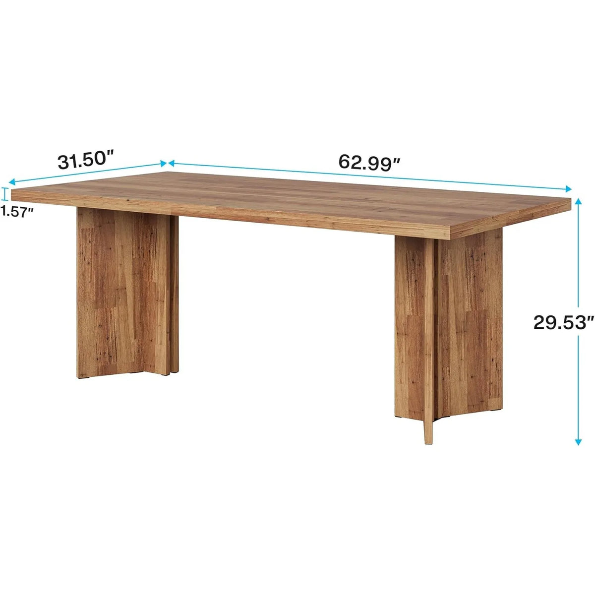 Farmhouse 63" Dining Table – Spacious & Durable