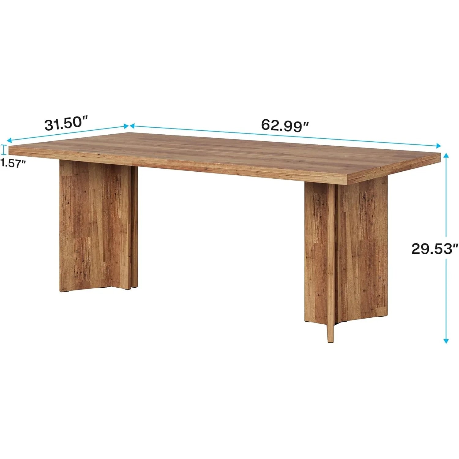 Farmhouse 63" Dining Table – Spacious & Durable