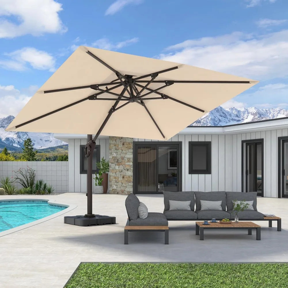 Rectangular Cantilever Patio Umbrella – 360° Rotation & Adjustable Tilt