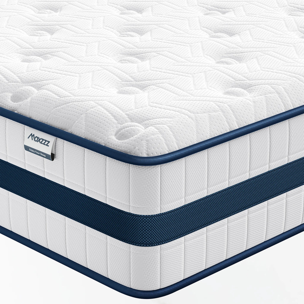 Maxzzz Firm Hybrid Mattress – USA Made, Eurotop, Memory Foam & Pocket Spring, 9-12 Inch