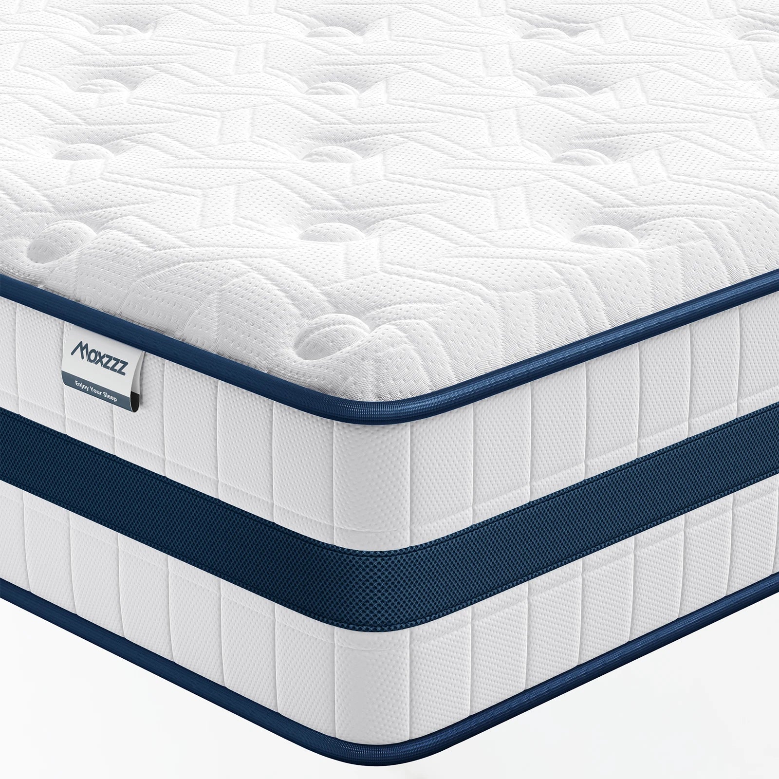 Maxzzz Firm Hybrid Mattress – USA Made, Eurotop, Memory Foam & Pocket Spring, 9-12 Inch