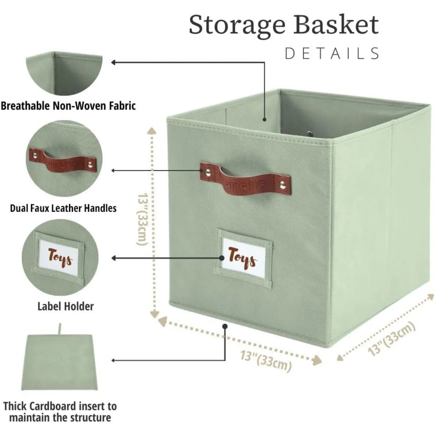13” Cube Storage Bins – 6-Pack, Foldable & Durable Organizer