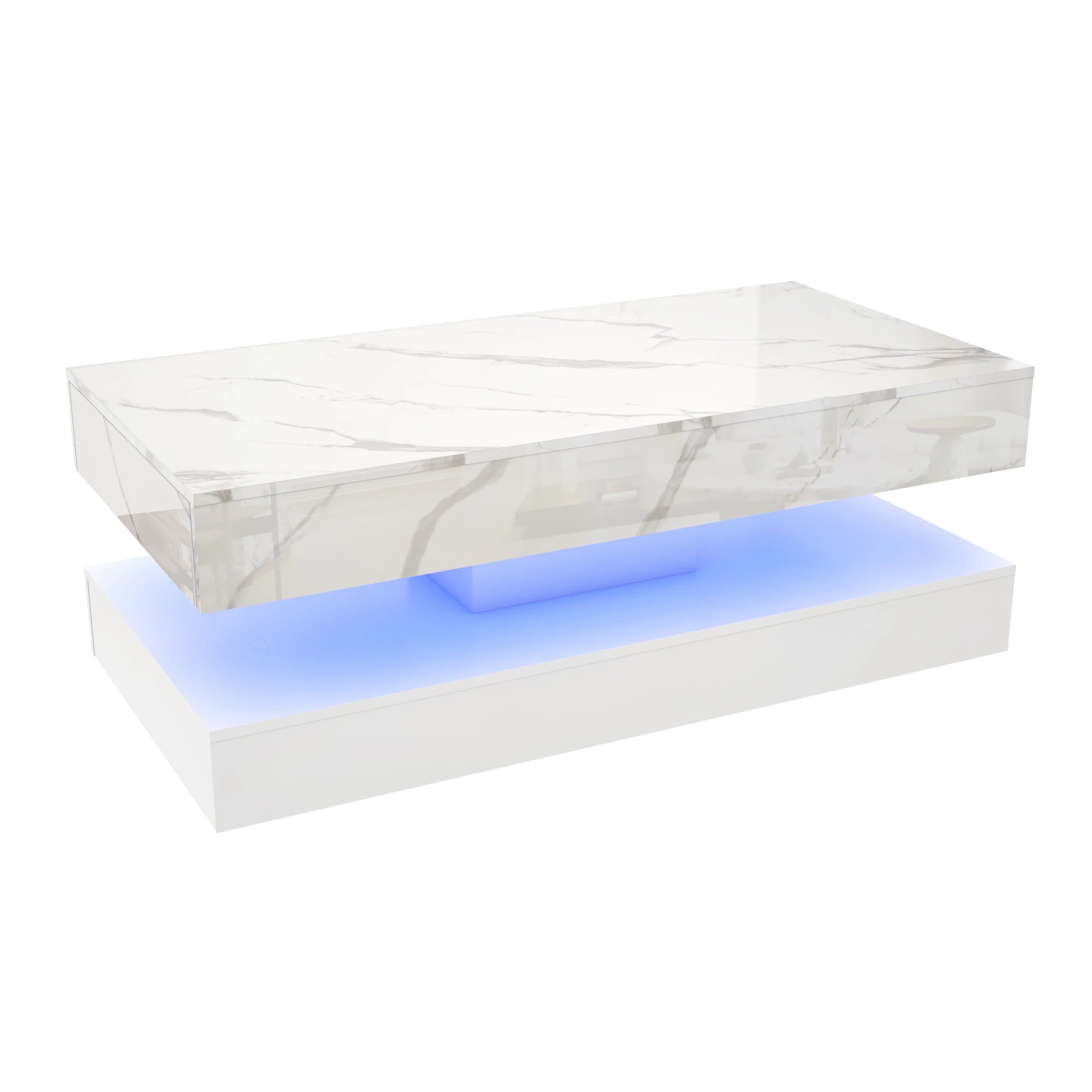 Modern LED Coffee Table with Storage & Remote/App Control