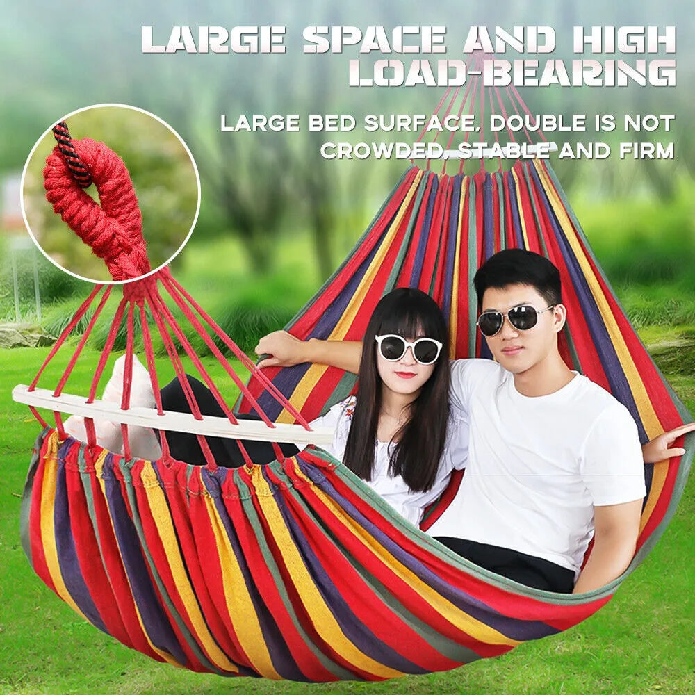 Double Canvas Camping Hammock – Portable Outdoor Relaxation