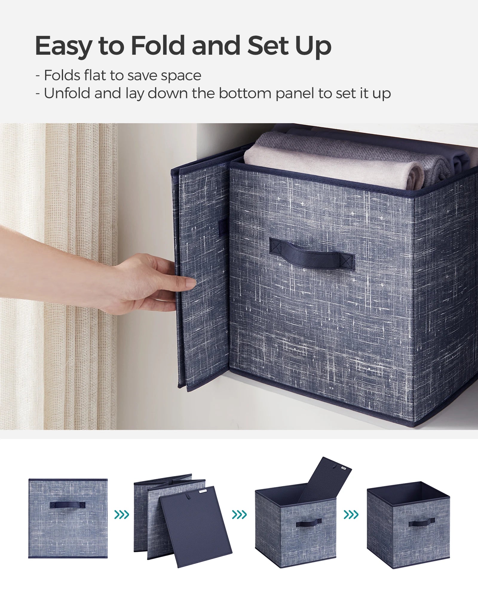 ongmics 6-Pack Fabric Storage Cubes – Durable & Space-Saving