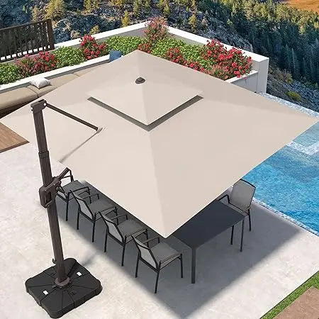 Rectangular Cantilever Patio Umbrella – 360° Rotation & Adjustable Tilt