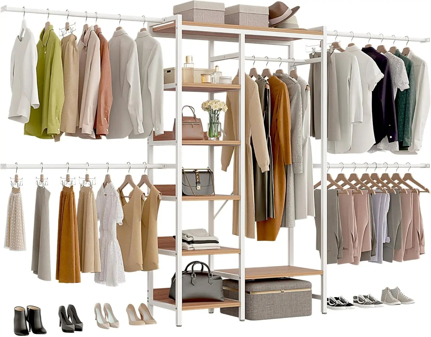 Heavy-Duty Adjustable Closet Organizer – 4 Expandable Hanging Rods