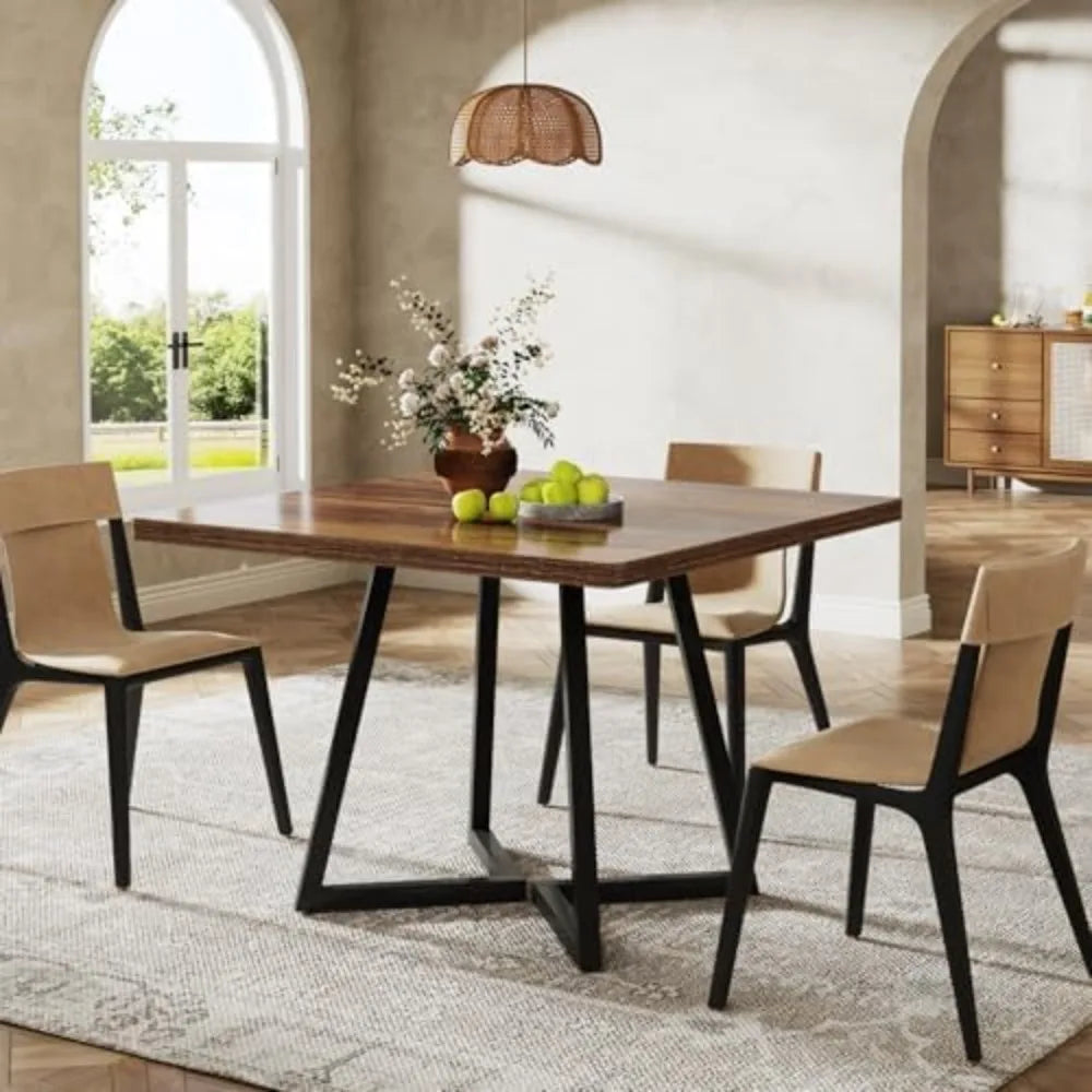 Rustic Square Dining Table for 2 – Modern Industrial Style