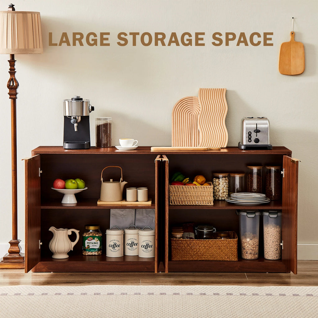 Rumiiro Modern Walnut & Gold Sideboard Cabinet