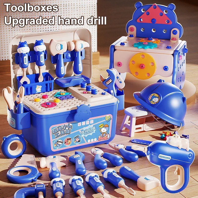 Children’s Play Tool Set with Electric Drill – Educational DIY Toolbox Toy