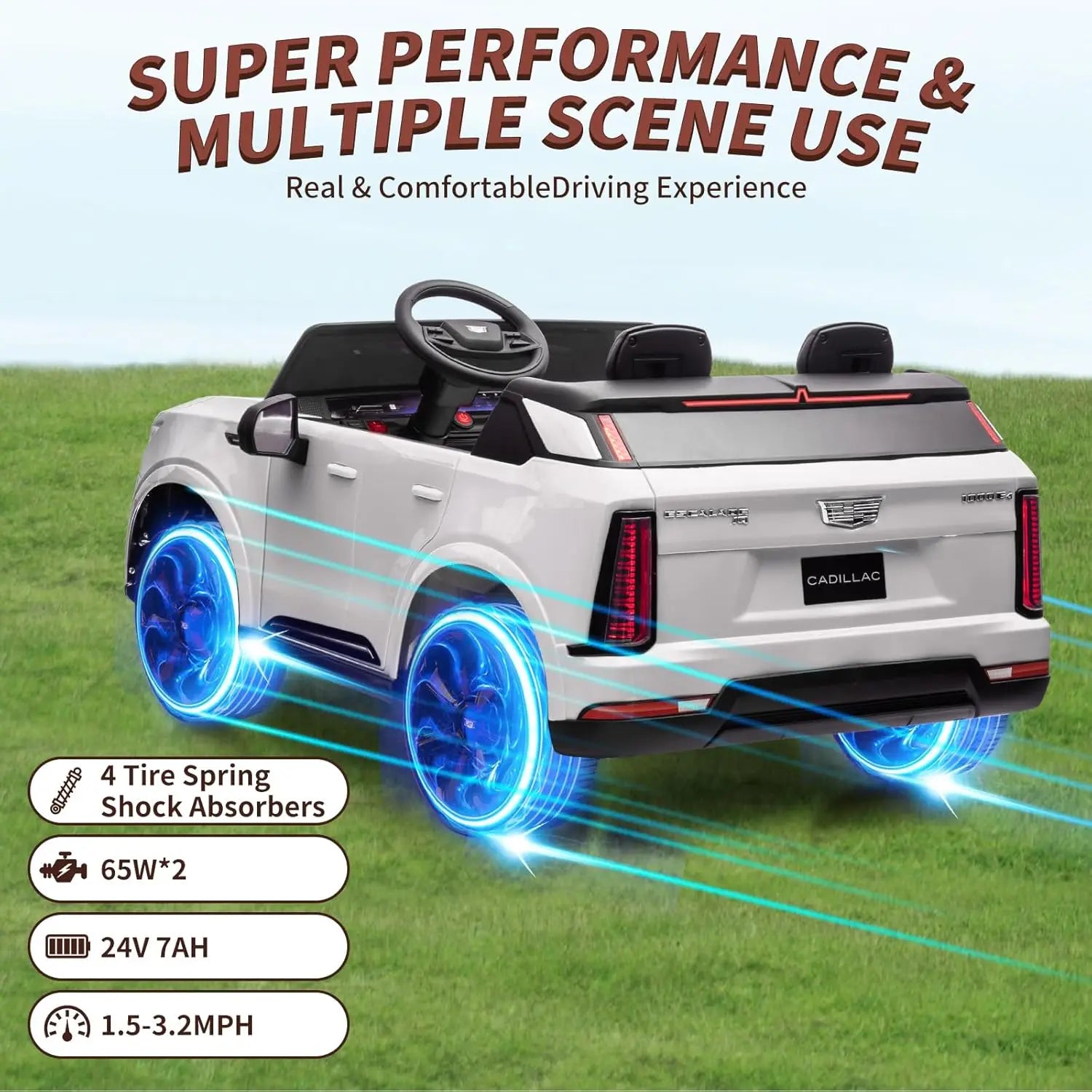 4V Licensed Kids Ride-On Car | 2-Seater Electric Vehicle with Remote Control, Music, LED Lights & 4-Wheel Shock Absorbers | Ages 3–8