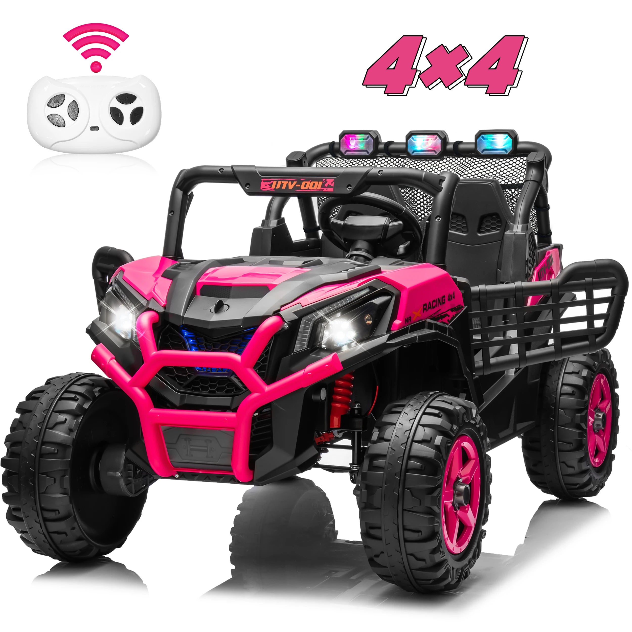 Joyracer 24V Kids Ride-On Car | Double Seat UTV | LED Lights, USB/MP3, Adjustable Volume | Ages 3–6