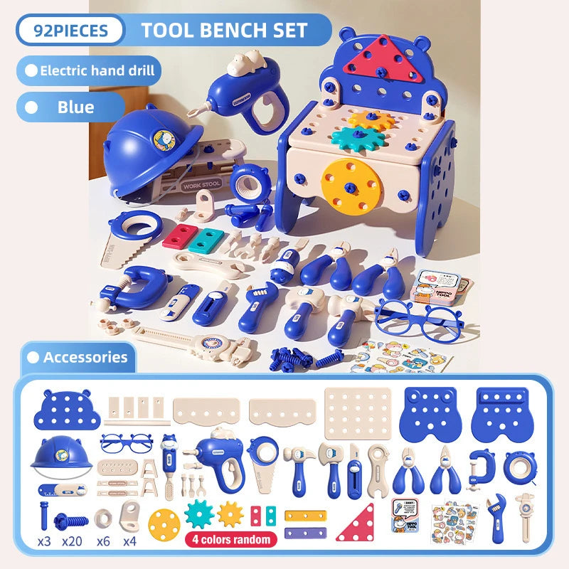 Children’s Play Tool Set with Electric Drill – Educational DIY Toolbox Toy