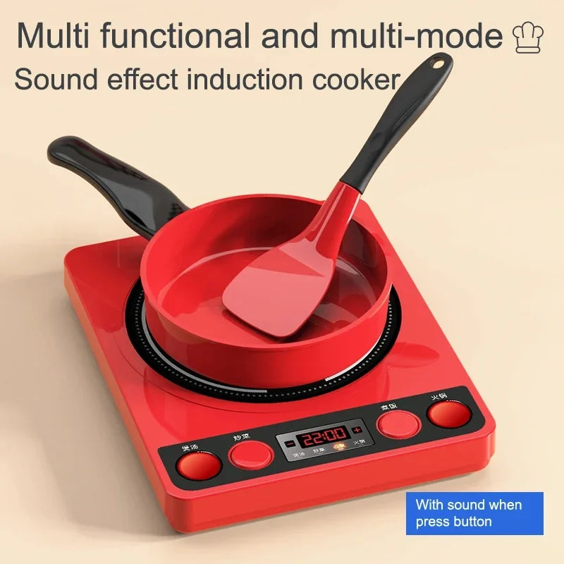 Pretend Play Red Kitchen Toy Set – Interactive Cooking Playset for Kids