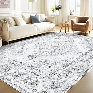 Washable 8x10 Vintage Rug
