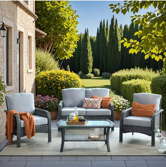 Outsunny PE Wicker Patio Furniture Set – Stylish & Weather-Resistant