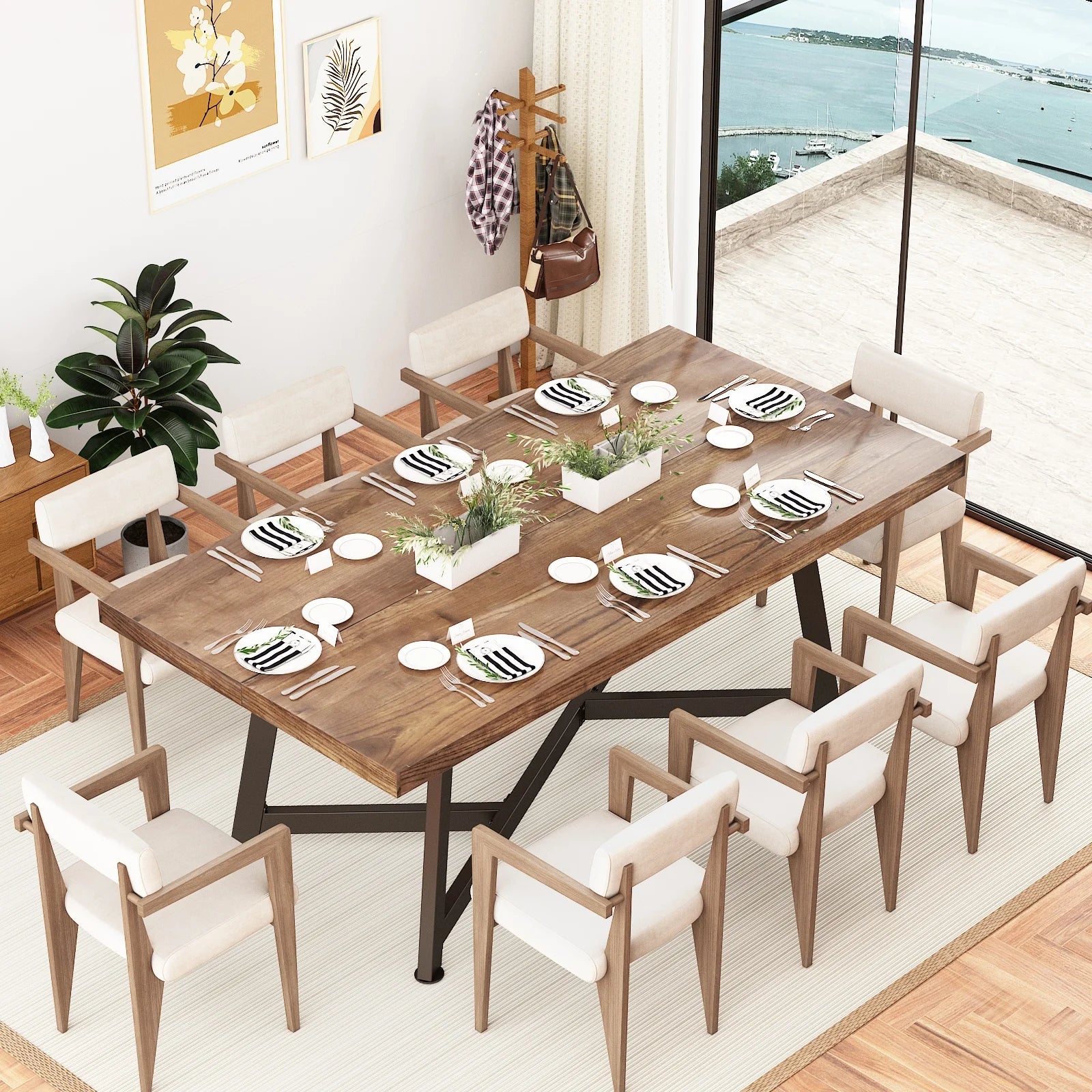Solid Wood Dining Table for 8-10