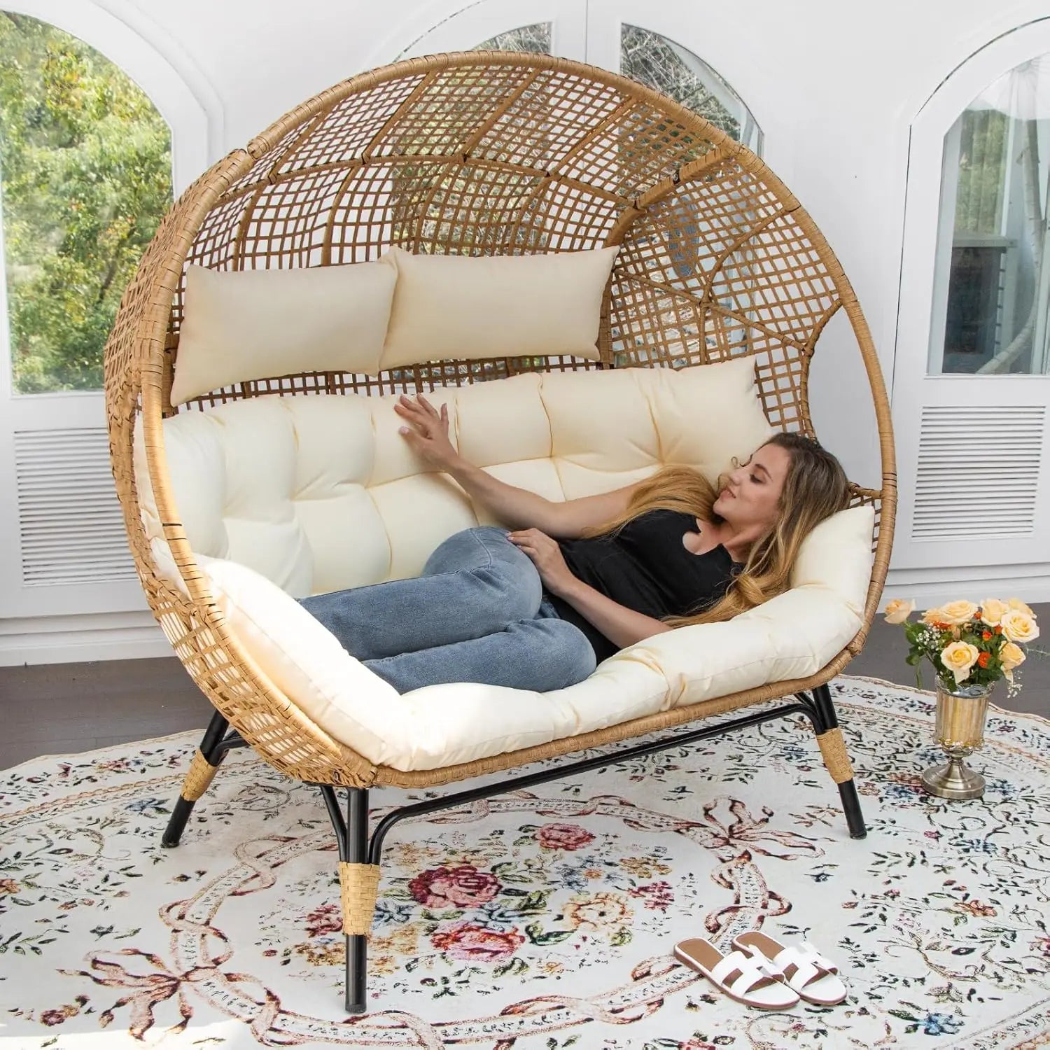 Double Egg Chair – Oversized 2-Person Outdoor & Indoor Lounger